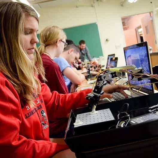 A Student in Robotics Class